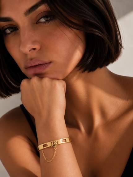 Браслет без вставок Cплав з покриттям 18k золотом 929202